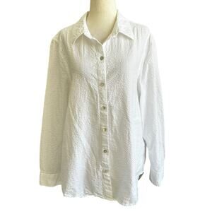 48-57  Lola River White Cotton Shirt Women's Size Large | 48-57